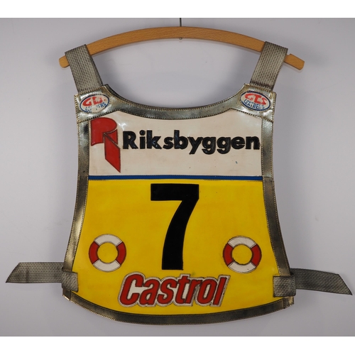 338 - A Team New Zealand World Final 1991 speedway race vest labelled Mitch Shirra