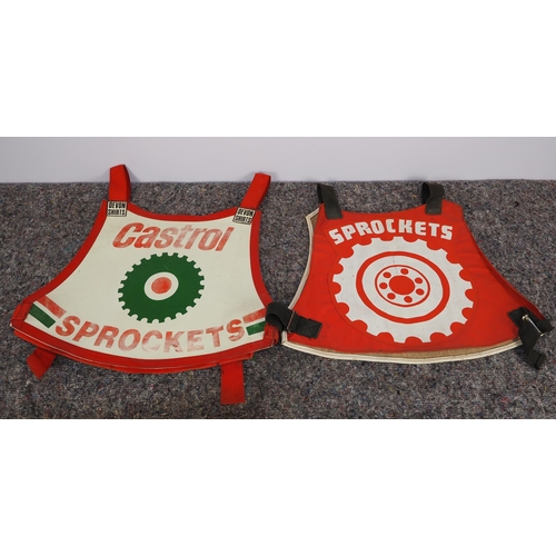 346 - 2 Speedway race vests - Swindon Juniors 1983 signed by David Smart and Alan Rossiter and 1 other