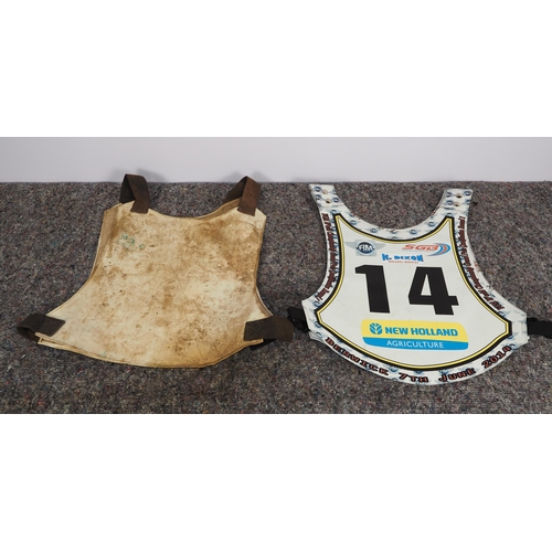 351 - 2 Speedway race vests - Epsom and Poland labelled Przemylsaw Pawlicwi