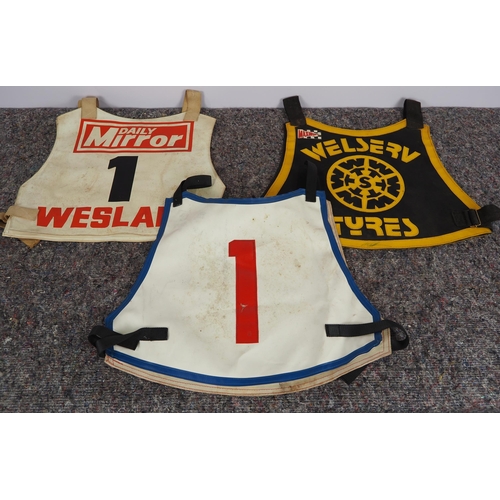 354 - 3 Speedway race vests - Rye House, Hartfords and Daily Mirror 16 Lap Finalist