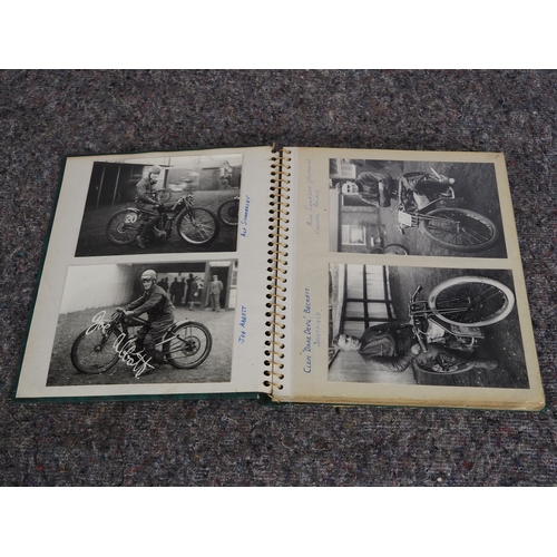 607 - Photo album of 1928-1931 speedway riders with their bikes, some signed