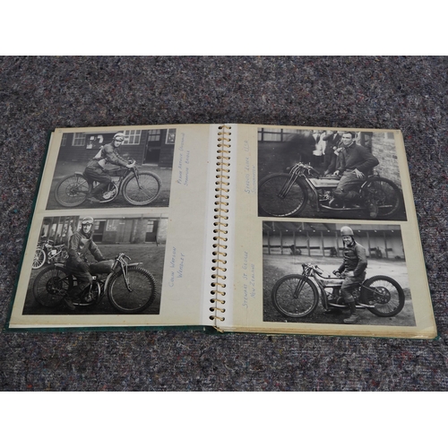 607 - Photo album of 1928-1931 speedway riders with their bikes, some signed