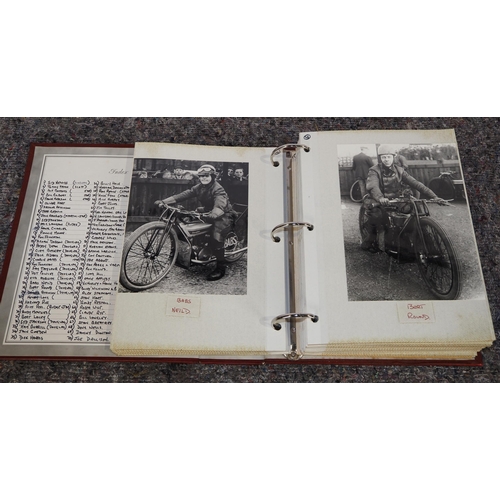 615 - Photo album of 1930s to 1950s speedway riders, some signed