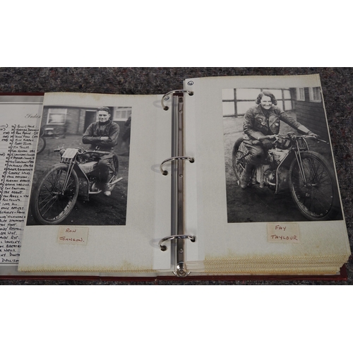 615 - Photo album of 1930s to 1950s speedway riders, some signed