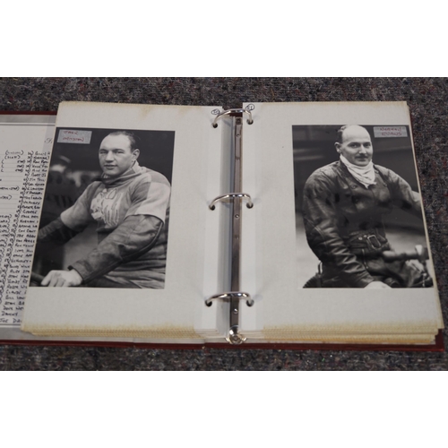 615 - Photo album of 1930s to 1950s speedway riders, some signed