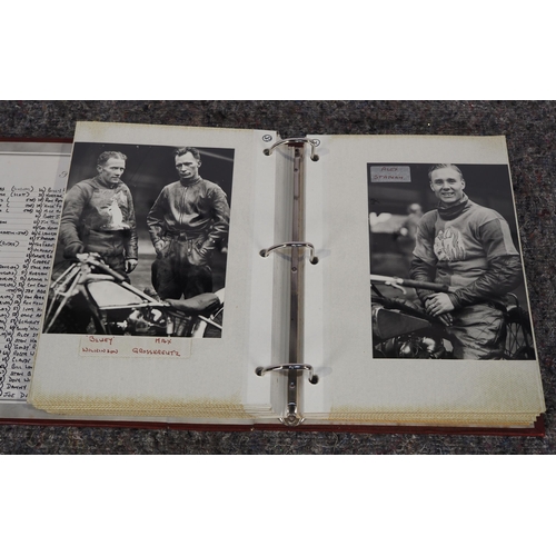 615 - Photo album of 1930s to 1950s speedway riders, some signed