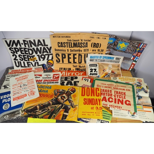 639 - Quantity of speedway posters to include Mildenhall, Doncaster, Castelmassa, etc.