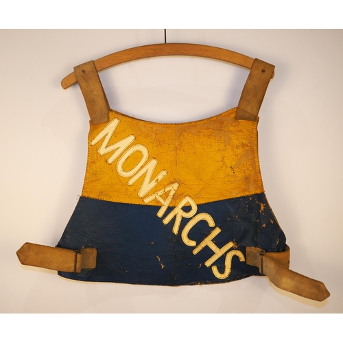 265 - An Edinburgh Monarchs speedway race vest 1950 believed to have been worn by Eddie Lack