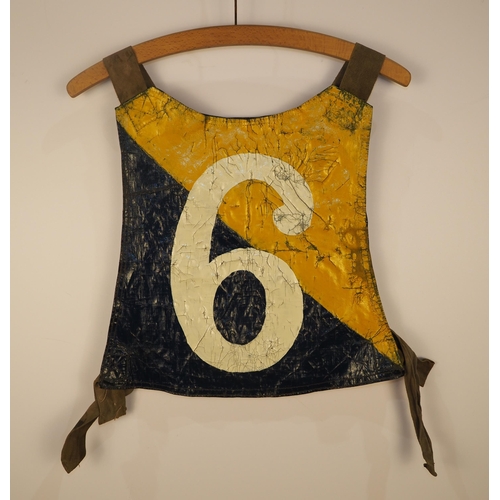 266 - An Eastbourne Eagles speedway race vest 1957 believed to have been worn by Pat Flanagan