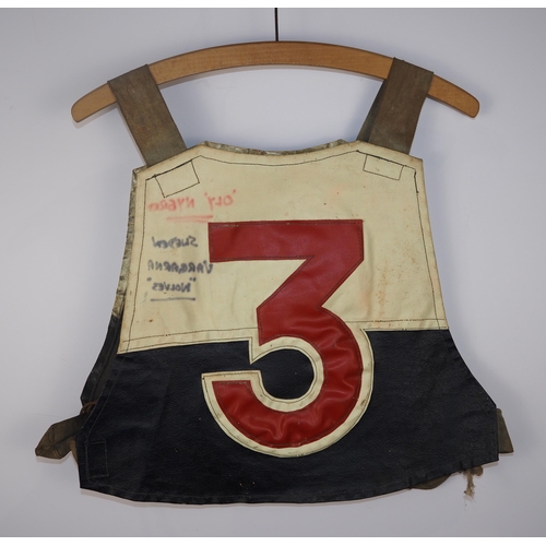 268 - A Vargarna Wolves speedway race vest believed to have been worn by Olle Nygren in 1950