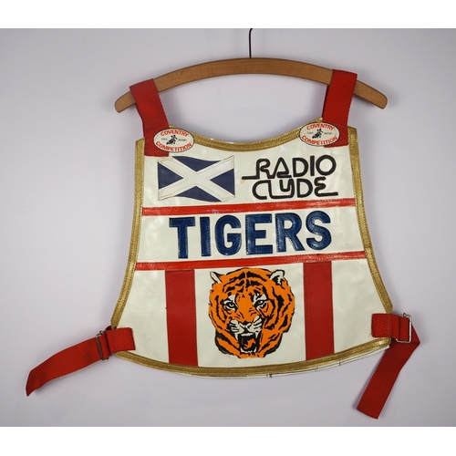 285 - A Glasgow Tigers speedway race vest believed to have been worn by Martin McKinna in 1991