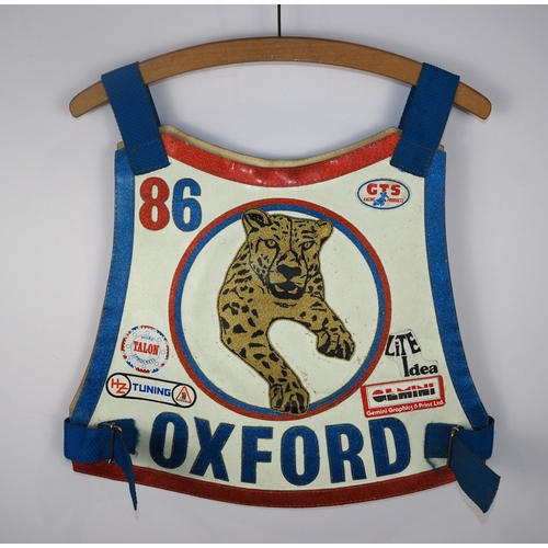 The Oxford Cheetahs speedway race vest believed to have been worn by ...