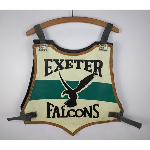 294 - A Exeter Falcons speedway race vest believed to have been worn by Michael Coles in 1986