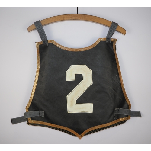 294 - A Exeter Falcons speedway race vest believed to have been worn by Michael Coles in 1986