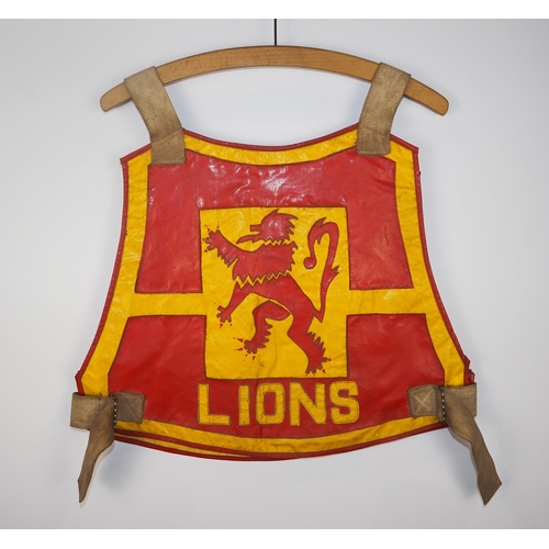 295 - A Paisley Lions speedway race vest believed to have been worn by Alan Bridgett in 1976