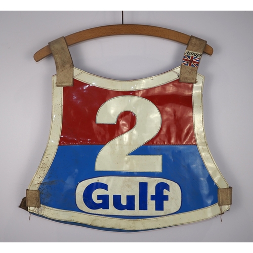 297 - A Halifax Dukes speedway race vest believed to have been worn by Kenny Carter in 1979