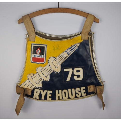 298 - A Rye House Rockets speedway race vest 1979 signed Ashley Pullen