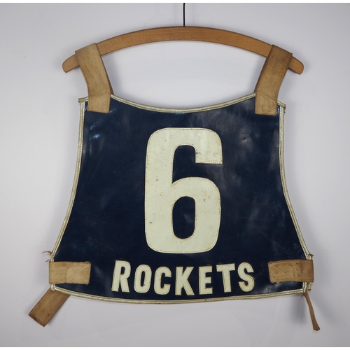 298 - A Rye House Rockets speedway race vest 1979 signed Ashley Pullen