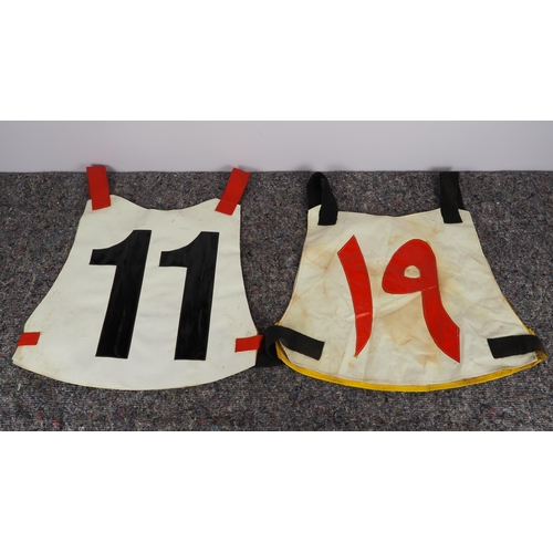 307 - 2 Speedways race vests - Peter Craven Memorial and Craven A from the Kuwait tour 1978