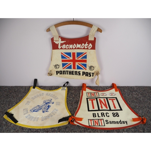 310 - 3 Speedways race vests - Panther Past, BLRC 88 and Rye House Rockets labelled Richard Knight