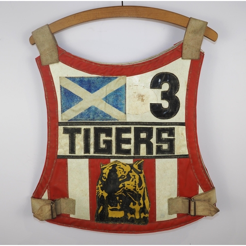 317 - A Glasgow Tiger speedway race vest labelled Grahame Dawson