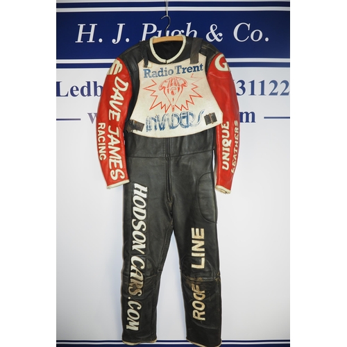 365 - Speedway race leathers with Long Eaton Invaders race vest