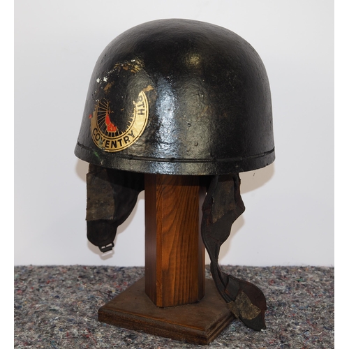 386 - 1930s Speedway helmet worn by H R Ginger Lees