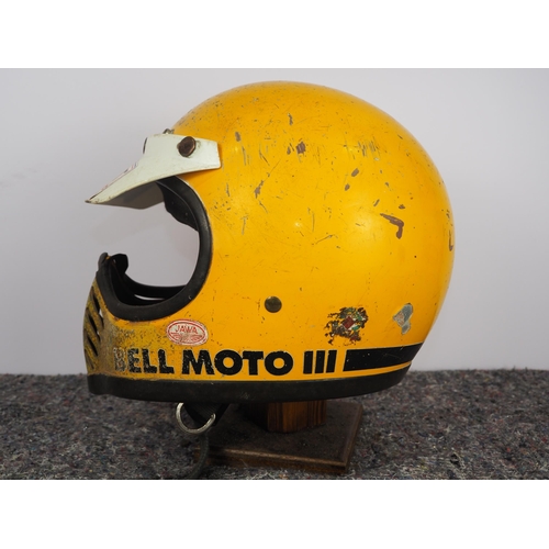 389 - Speedway helmet believed to have been worn and signed by Les Collins in the Individual World Speedwa... 