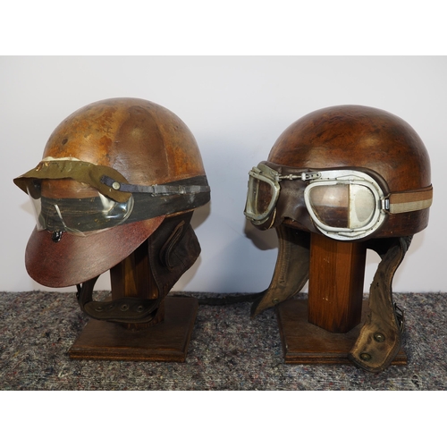 393 - 2 Vintage speedway helmets to include Bowbilt London