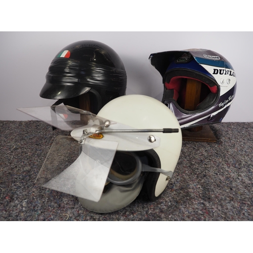 400 - 3 Speedway helmets