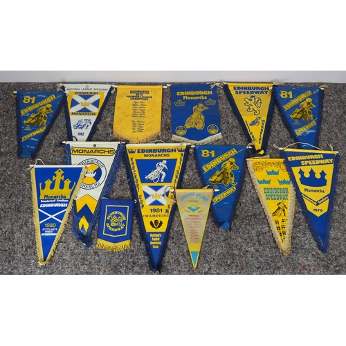 417 - 14 Edinburgh Monarchs speedway pennants