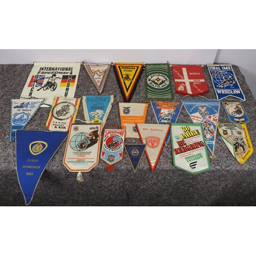 429 - 20 European speedway pennants to include German, Danish, Polish, etc.