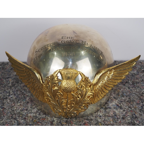 439 - The Scottish Gold Helmet Marine Gardens Speedway 1930 trophy won outright by by George McKenzie of S... 