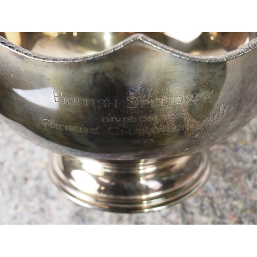 452 - British Speedway Division Two Rider's Championship Rosebowl Trophy presented to Arthur Price on the ... 