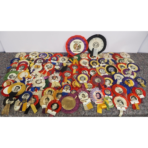 487 - Quantity of speedway rosettes to include Ivan Mauger, Simon Wigg, Jimmy Gooch, etc.