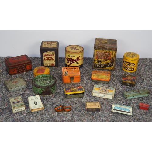 504 - Assorted vintage tins to include John Bull and Stotherts Back and Kidney Pills