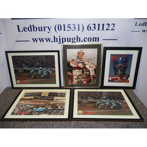 540 - 5 Framed speedway posters