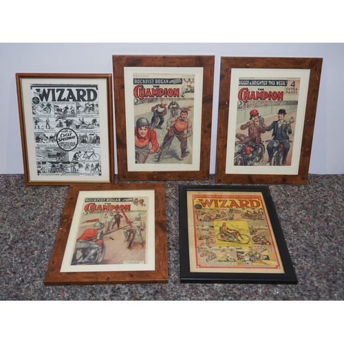 542 - The Wizard and the Champion 1940/50s framed comics