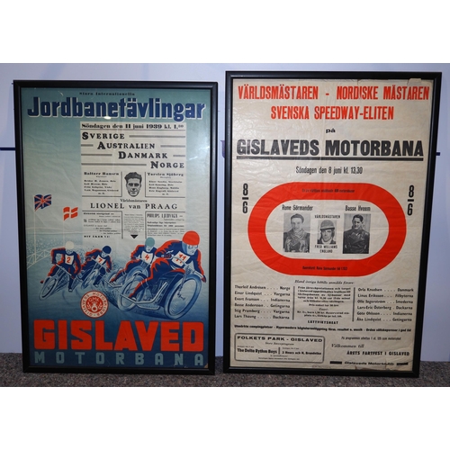 547 - 2 1930s Gislaved Motorbana speedway posters