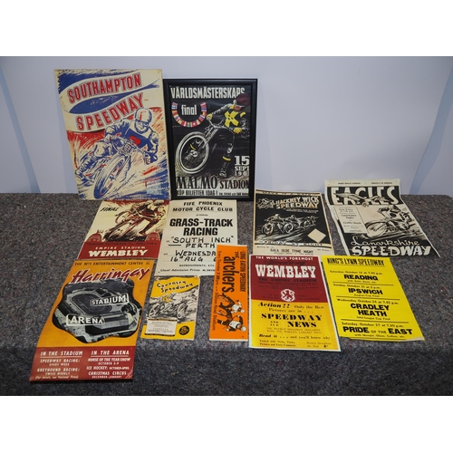 549 - Assorted speedway posters to include Southampton and Wembley, some reproductions