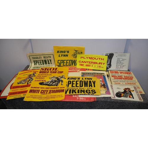 556 - Speedway posters to include King's Lynn, Denco, Skol, etc.