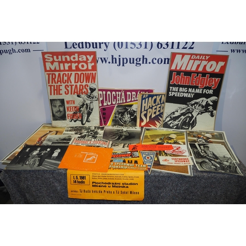 560 - Speedway posters to include the Sunday Mirror, Hackney, Crayford Stadium