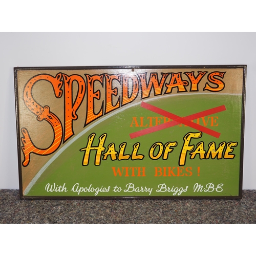 566 - Speedways Hall of Fame wooden painted sign 18