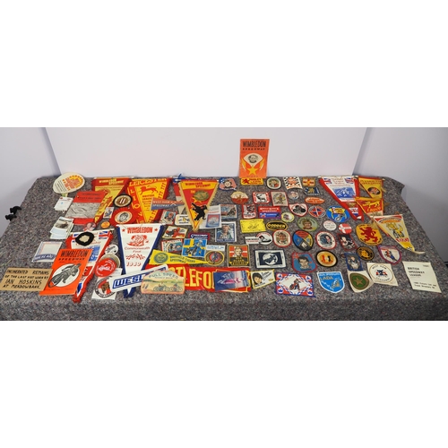 585 - Quantity of speedway badges, pennants, banners, etc.