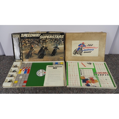 592 - Speedway Superstars board game and the Speedway Racing Game