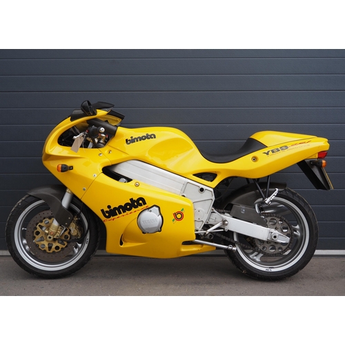 923A - Bimoto YB9 motorcycle. 1996. 599cc. 
Engine turns over. Comes with owners manual, service book, maga... 