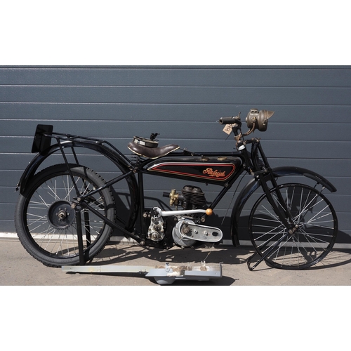 945A - Raleigh Model 14 2¼hp flat tank motorcycle project. 1926. 249cc. 
Frame No. 7751
Engine No. M1591
Co... 