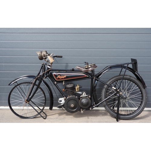 945A - Raleigh Model 14 2¼hp flat tank motorcycle project. 1926. 249cc. 
Frame No. 7751
Engine No. M1591
Co... 