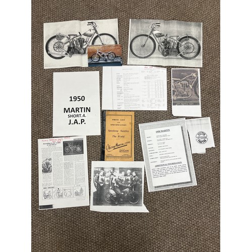 761 - Martin-J.A.P Speedway motorcycle. 1950.
Believed ridden by Jeff Lloyd 
Frame - Martin mk. 3 (England... 
