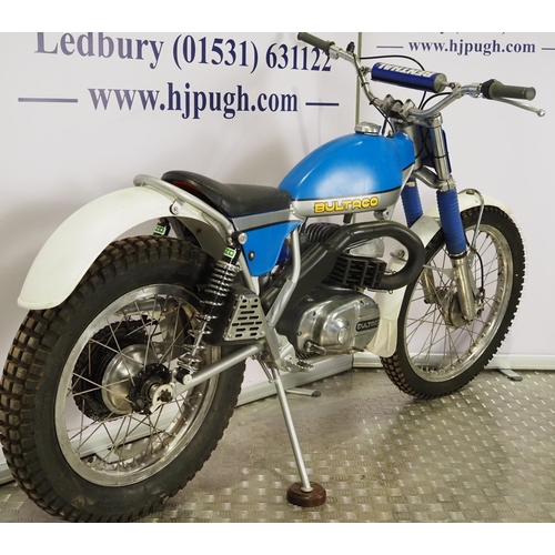 2076 - Bultaco Sherpa trials motorcycle. 1973. 350cc
Frame No. B-9203028
Engine No. M-9203029
Runs and ride... 